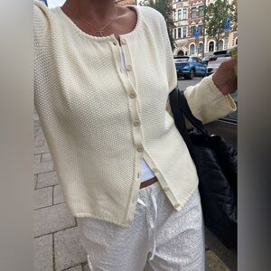 Djerf Avenue Amorini Cardigan Cream